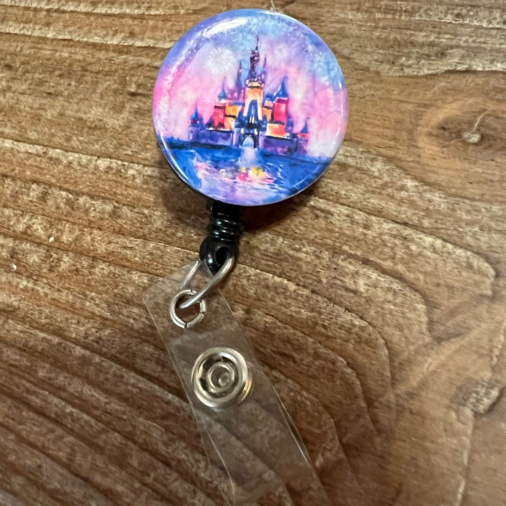 Disney cinderella’s castle nurse badge reel